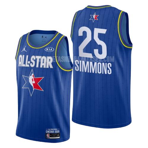 camiseta ben simmons de la philadelphia 76ers 25 azul nba all-star hombres 2020