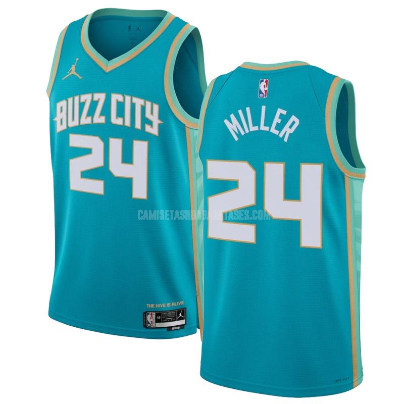 camiseta brandon miller de la charlotte hornets 24 verde azulado city edition hombre 2023-24