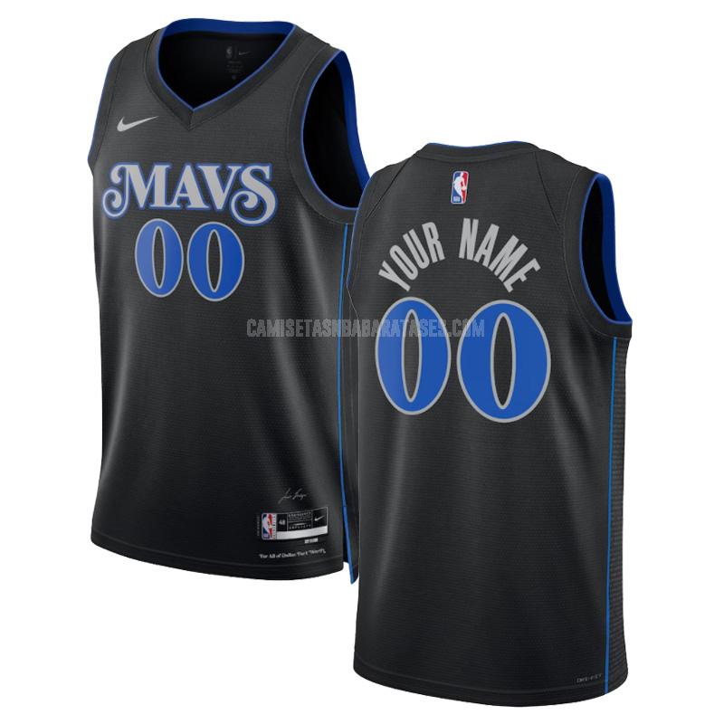 camiseta custom de la dallas mavericks 0 negro city edition hombre 2023-24