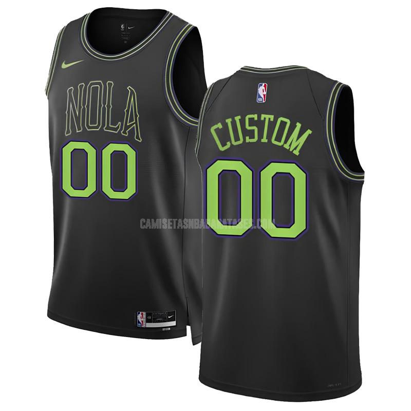 camiseta custom de la new orleans pelicans 0 negro city edition hombre 2023-24