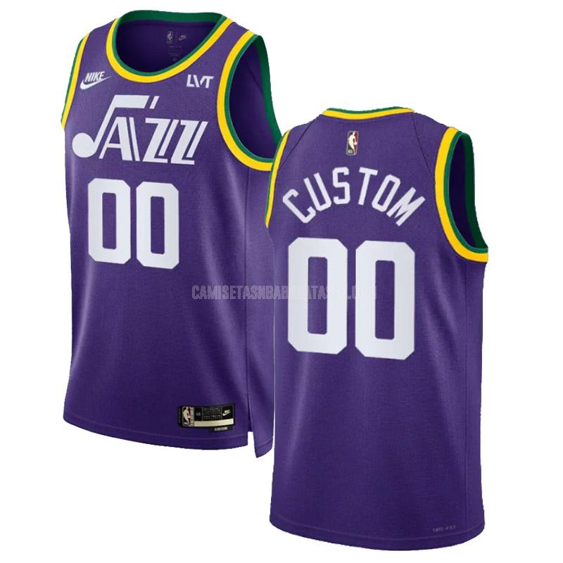 camiseta custom de la utah jazz 0 púrpura classic edition hombre 2023-24