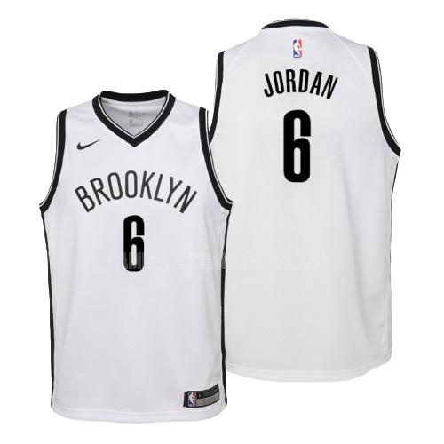 camiseta deandre jordan de la brooklyn nets 6 blanco association niños
