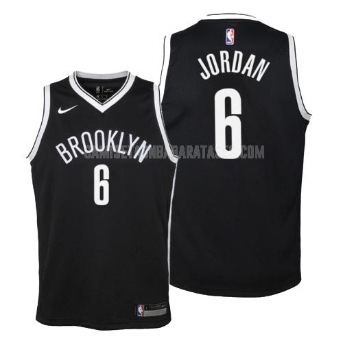 camiseta deandre jordan de la brooklyn nets 6 negro icon niños