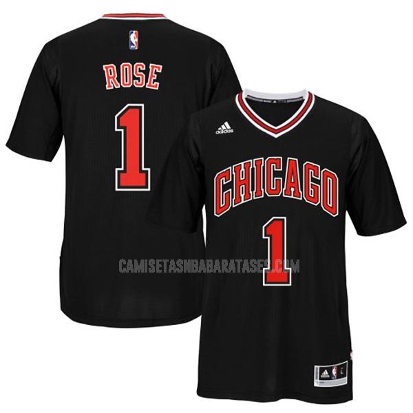 camiseta derrick rose de la chicago bulls 1 negro orgullo hombres 2015