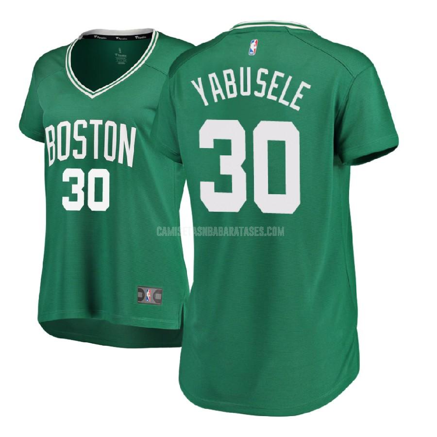 camiseta guerschon yabusele de la boston celtics 30 verde icon mujer 2017-18