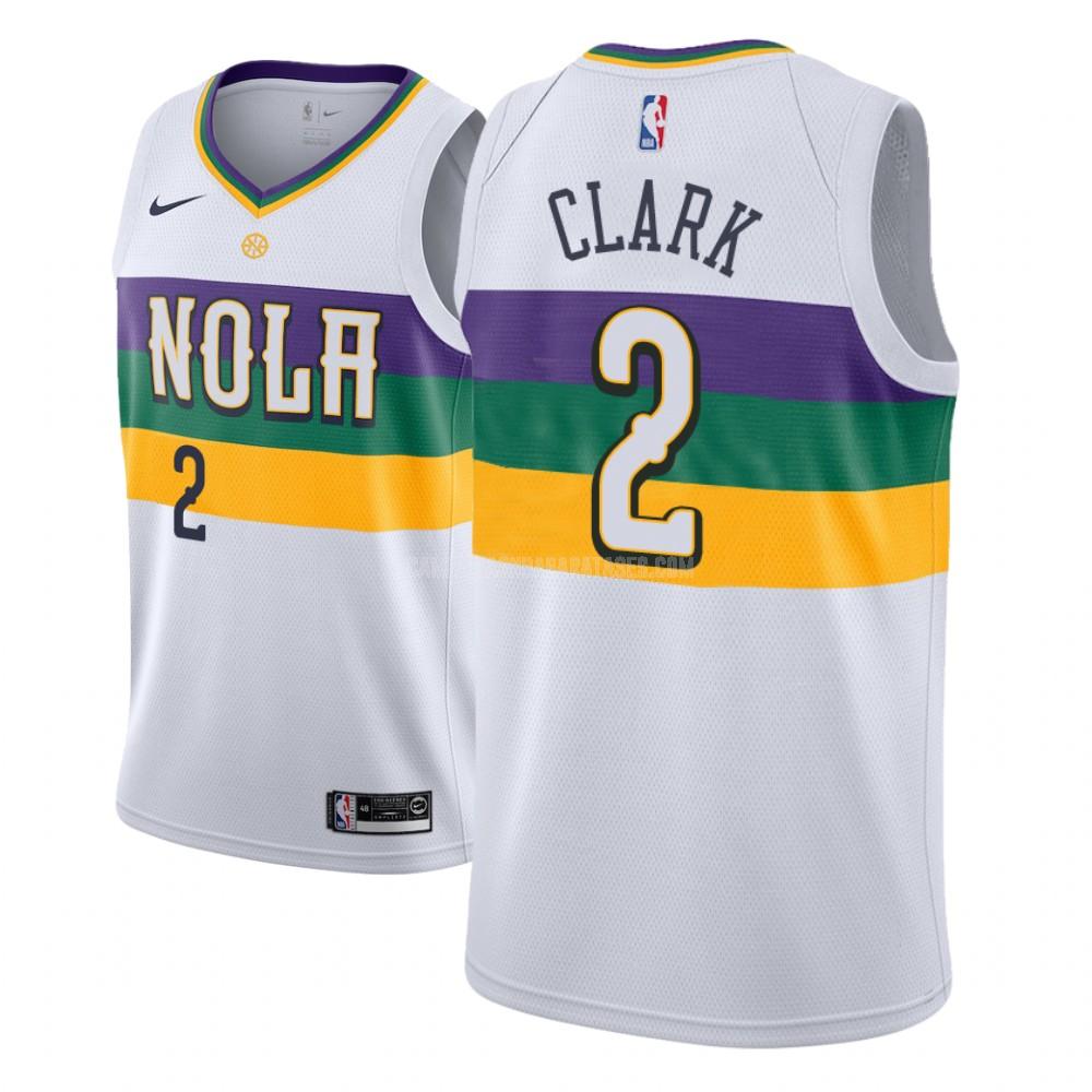camiseta ian clark de la new orleans pelicans 2 blanco edición city niños