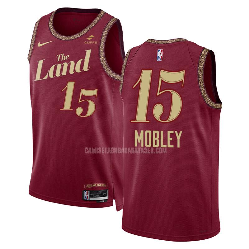 camiseta isaiah mobley de la cleveland cavaliers 15 negro city edition hombre 2023-24
