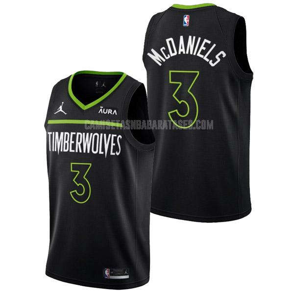 camiseta jaden mcdaniels de la minnesota timberwolves 3 negro statement edition hombres 2022-23