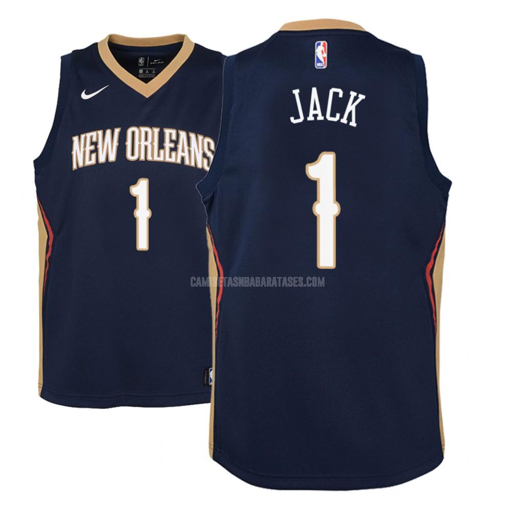 camiseta jarrett jack de la new orleans pelicans 1 azul marino icon niños