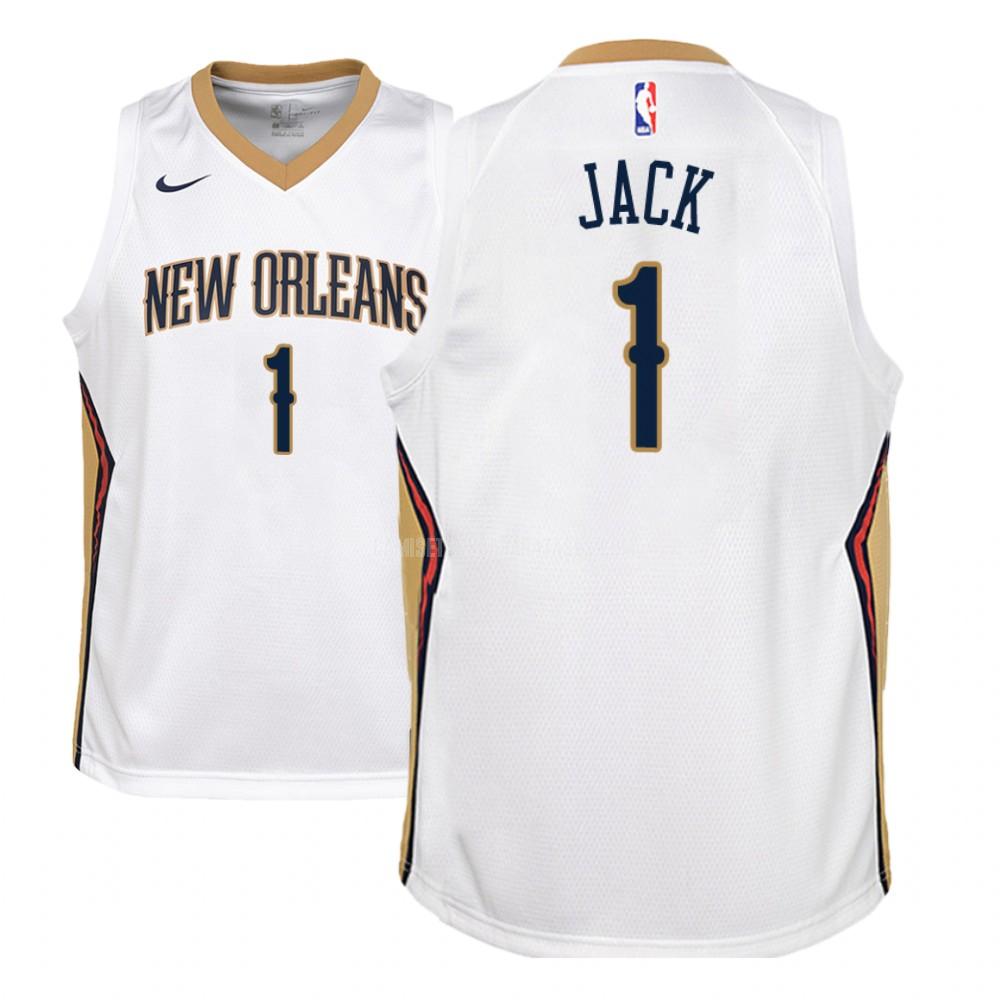 camiseta jarrett jack de la new orleans pelicans 1 blanco association niños