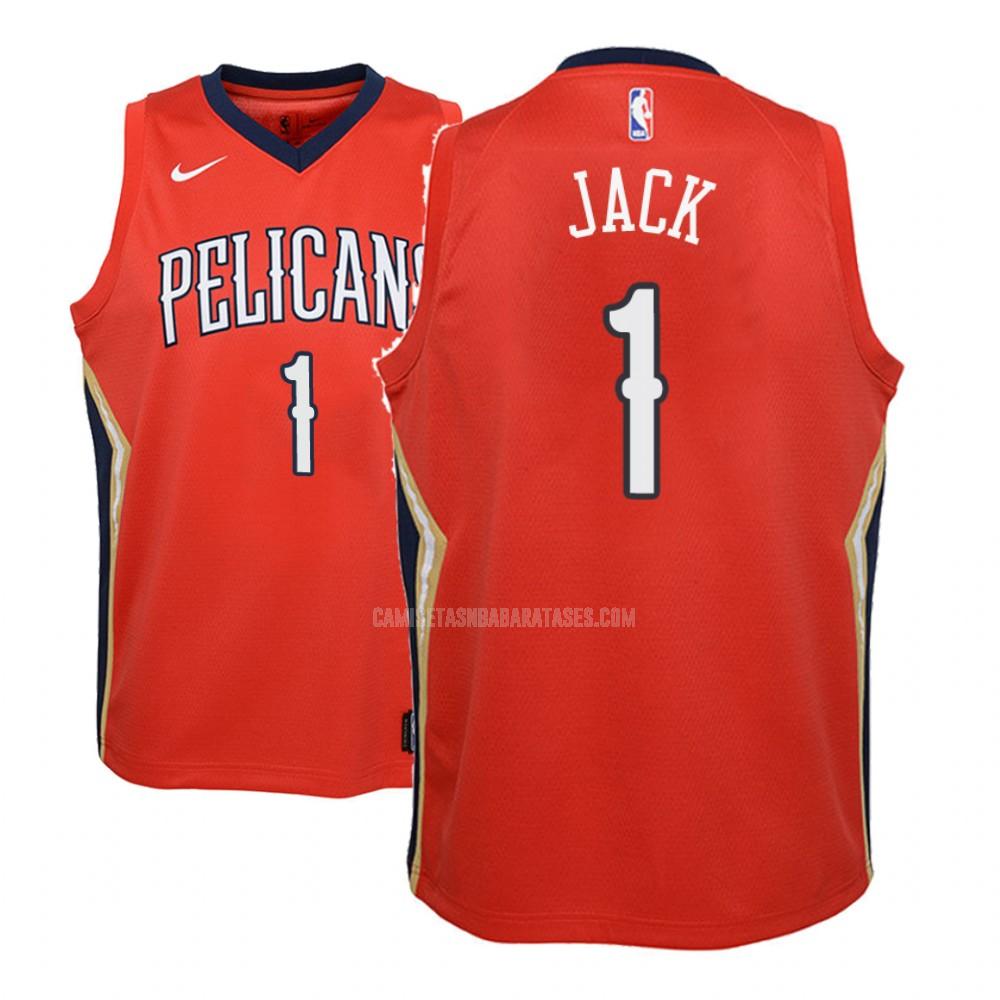 camiseta jarrett jack de la new orleans pelicans 1 rojo statement niños