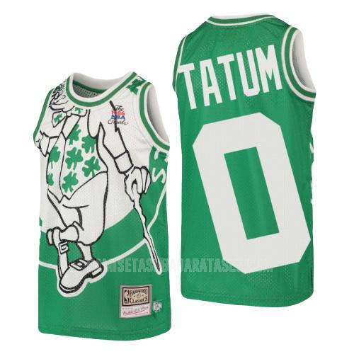 camiseta jayson tatum de la boston celtics 0 verde hardwood classics big face niños