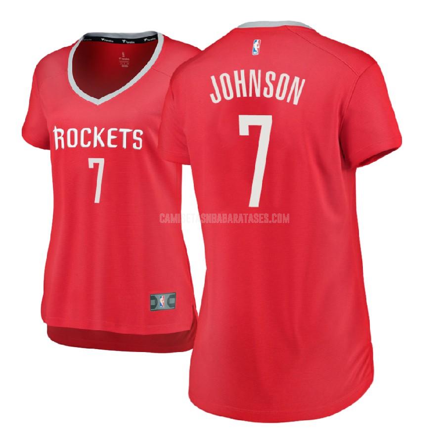 camiseta joe johnson de la houston rockets 7 rojo icon mujer 2017-18