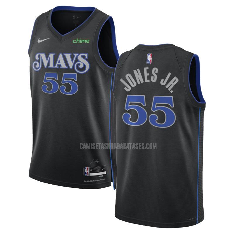 camiseta jones jr de la dallas mavericks 55 negro city edition hombre 2023-24