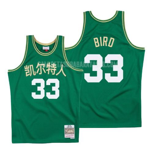 camiseta larry bird de la boston celtics 33 verde año nuevo chino hombres