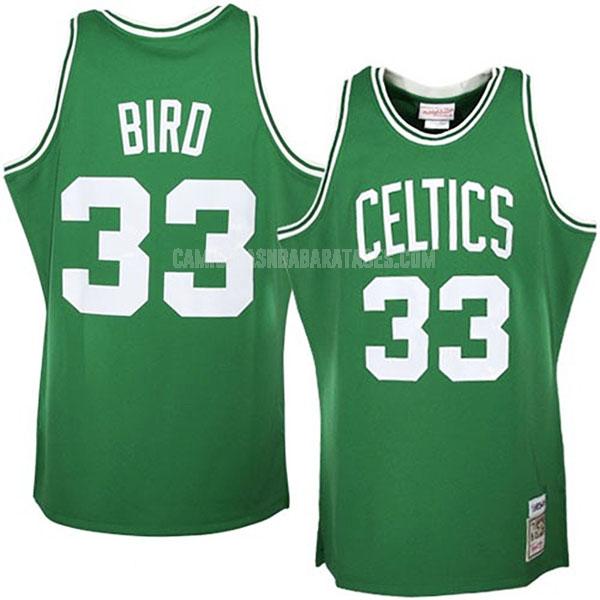 camiseta larry bird de la boston celtics 33 verde throwback hombres