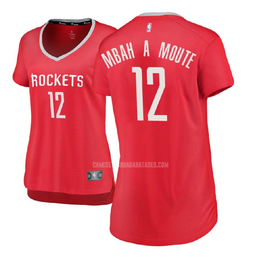 camiseta luc mbah a moute de la houston rockets 12 rojo icon mujer 2017-18