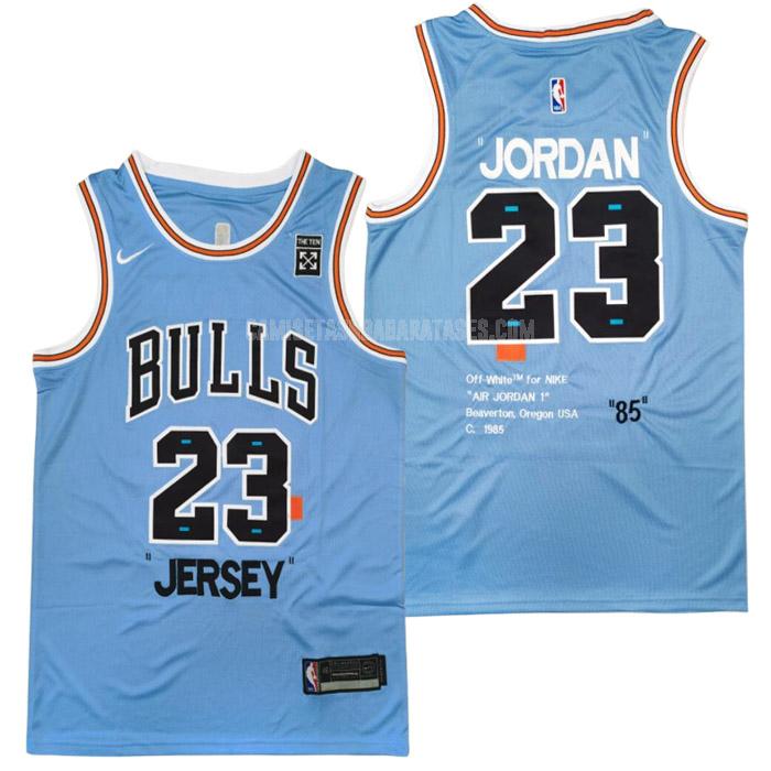 camiseta michael jordan de la chicago bulls 23 azul off-white hombres 1985