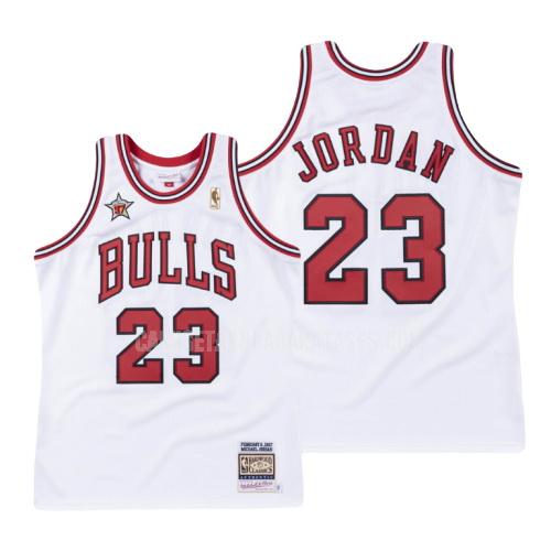 camiseta michael jordan de la chicago bulls 23 blanco nba all-star hombres 1997-98