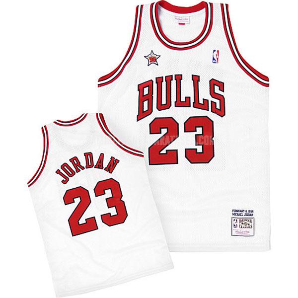 camiseta michael jordan de la chicago bulls 23 blanco nba all-star hombres 1998