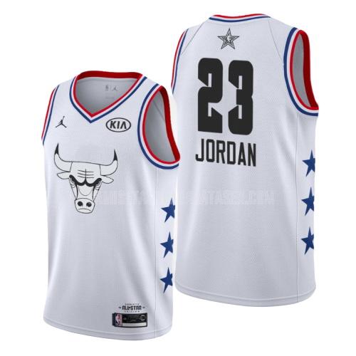camiseta michael jordan de la chicago bulls 23 blanco nba all-star hombres 2019
