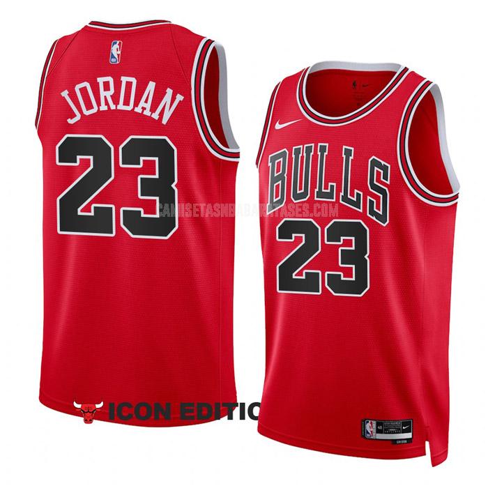 camiseta michael jordan de la chicago bulls 23 rojo icon edition hombres 2022-23