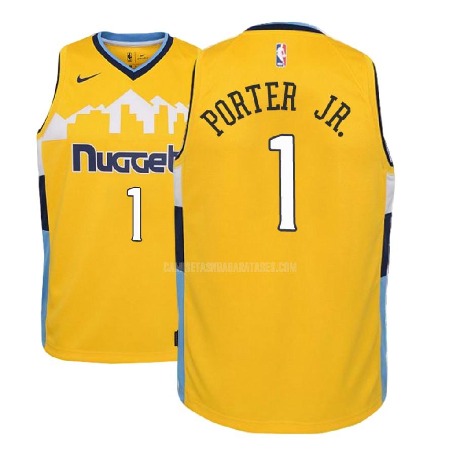 camiseta michael porter jr de la denver nuggets 1 azul statement niños 2018 nba draft