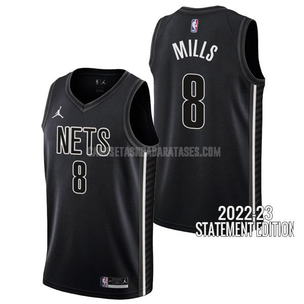 camiseta patty mills de la brooklyn nets 8 negro statement edition hombres 2022-23