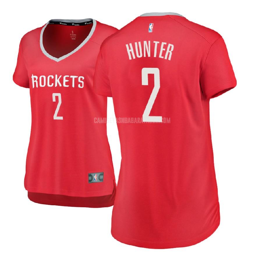 camiseta r j hunter de la houston rockets 2 rojo icon mujer 2017-18