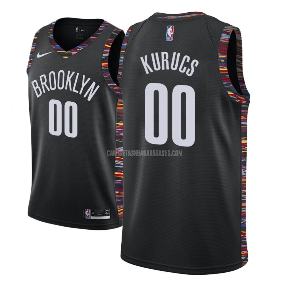 camiseta rodions kurucs de la brooklyn nets 0 negro edición city niños