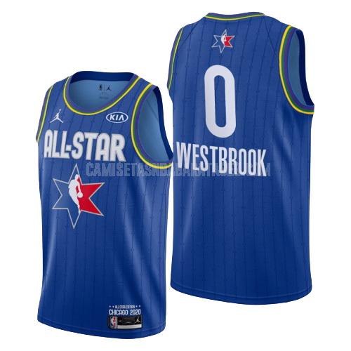 camiseta russell westbrook de la houston rockets 0 azul nba all-star hombres 2020