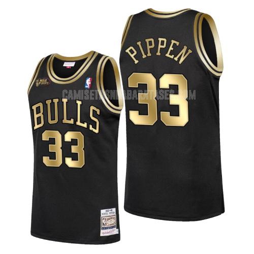 camiseta scottie pippen de la chicago bulls 33 negro campeones hombres 1998