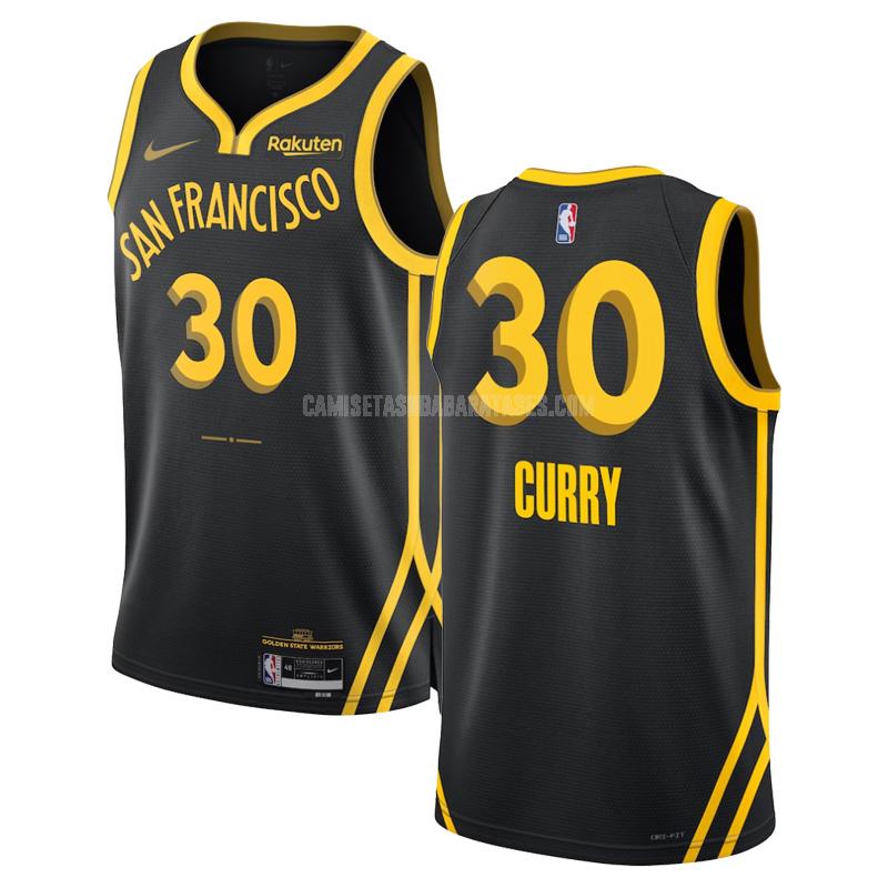 camiseta stephen curry de la golden state warriors 30 negro city edition hombre 2023-24