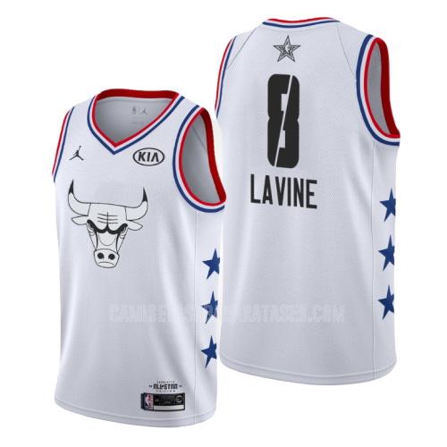camiseta zach lavine de la chicago bulls 8 blanco nba all-star hombres 2019