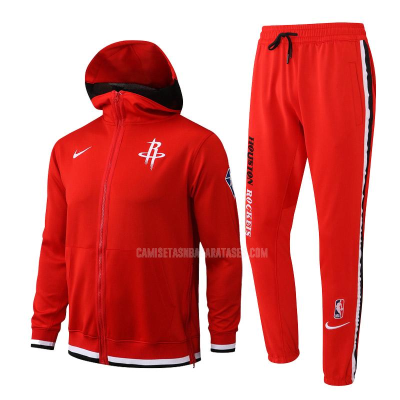 chaqueta con capucha de la houston rockets rojo cc012 hombre 2022