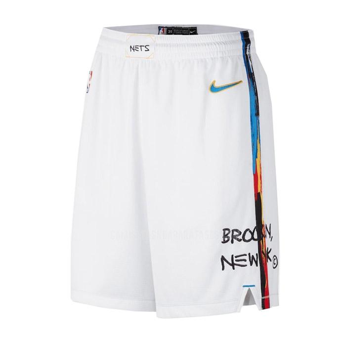 pantalones cortos de baloncesto de la brooklyn nets blanco city edition 2023