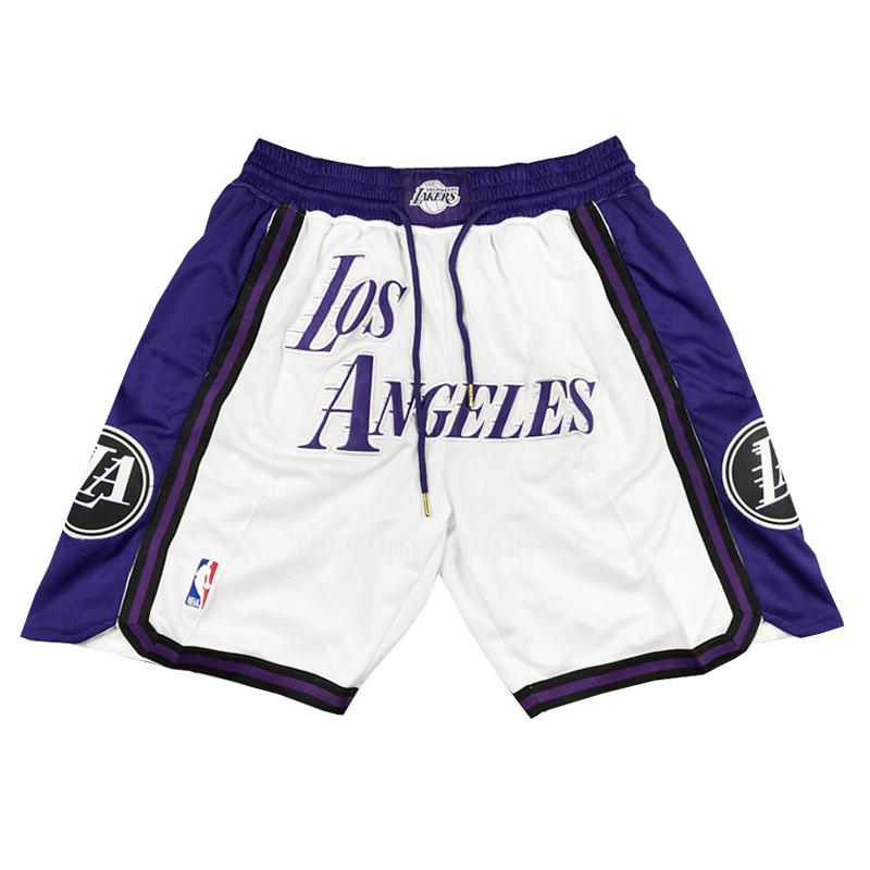 pantalones cortos de baloncesto de la los angeles lakers blanco city edition 2022-23