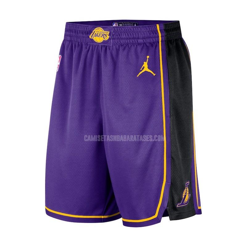 pantalones cortos de baloncesto de la los angeles lakers púrpura statement edition 2023