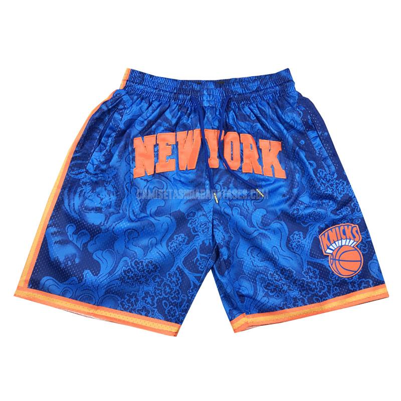 pantalones cortos de baloncesto de la new york knicks azul tiger year edition 2023
