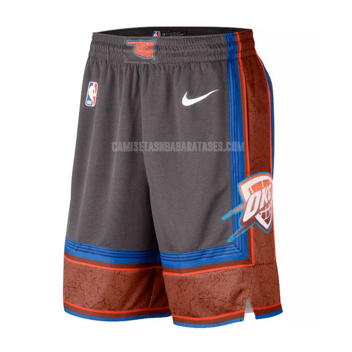 pantalones cortos de baloncesto de la oklahoma city thunder gris city edition 2023