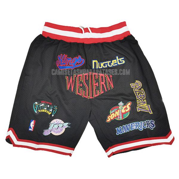 pantalones cortos de la all-star negro western team logo hombres