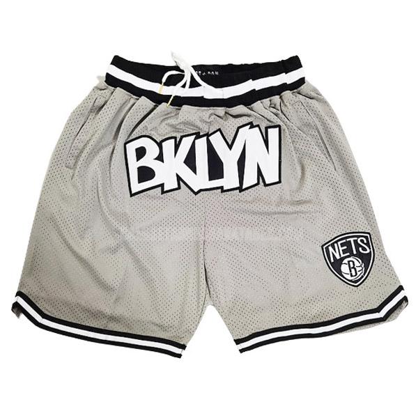 pantalones cortos de la brooklyn nets gris just don lw1 hombres