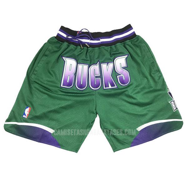 pantalones cortos de la milwaukee bucks verde just don retro xl1 hombres