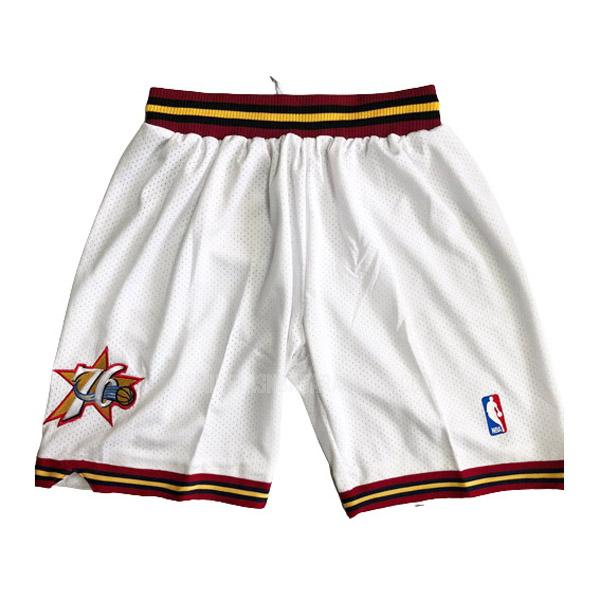 pantalones cortos de la philadelphia 76ers blanco retro fc1 hombres