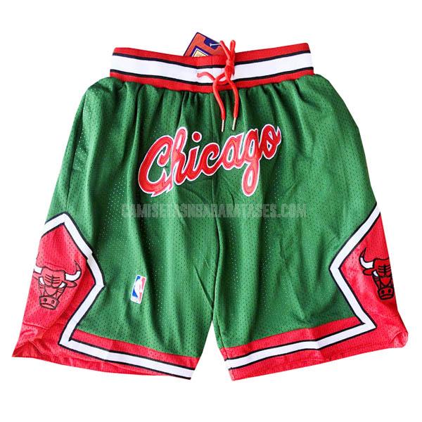 pantalones cortos nba de la chicago bulls verde just don bolsillo-retro